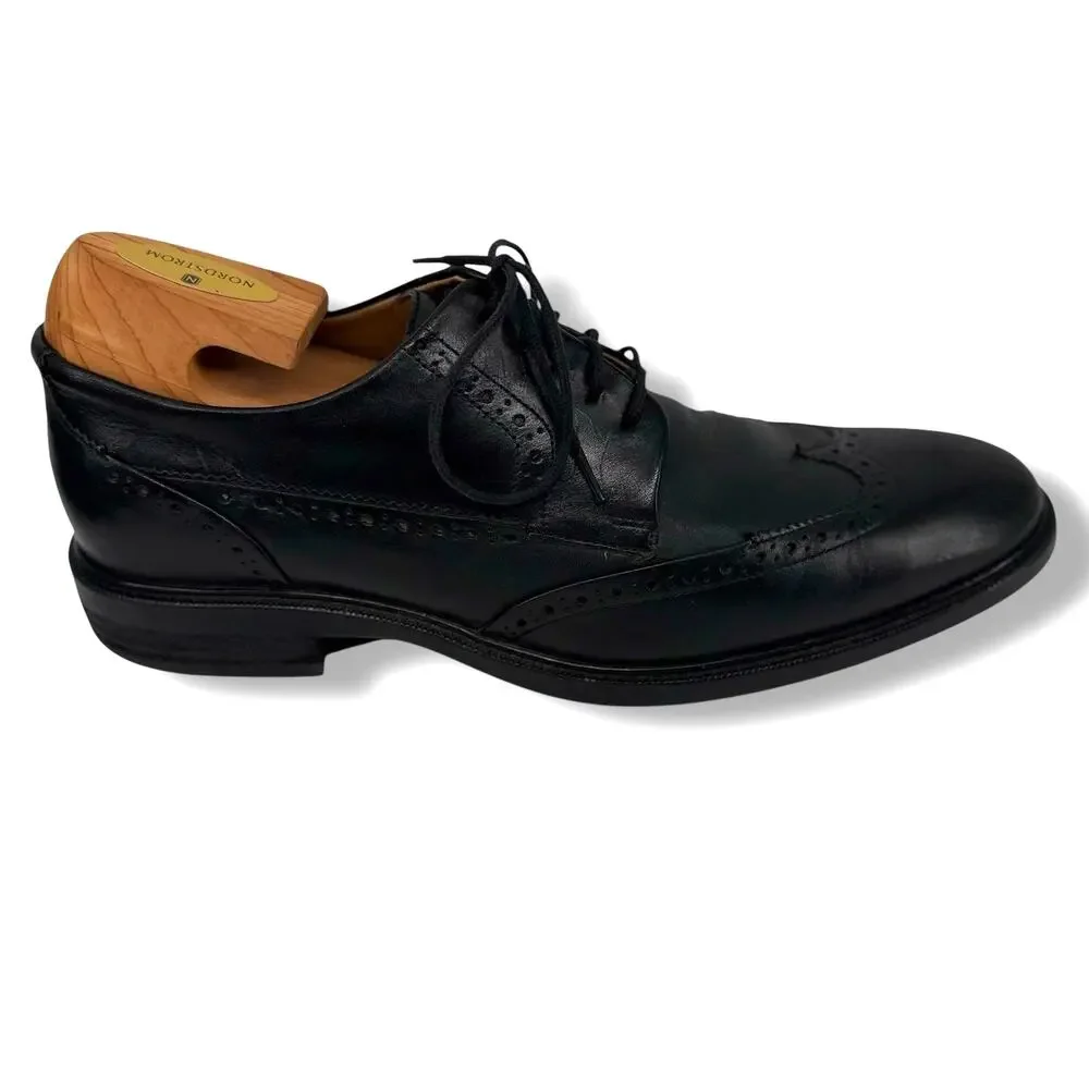 Cole Haan Grand OS Mens 8 Black Leather Wingtip Longwing Derby Dress Shoes